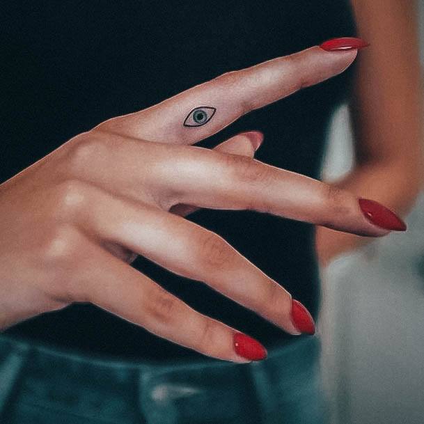 Girls Glamorous Evil Eye Tattoo Inspiration