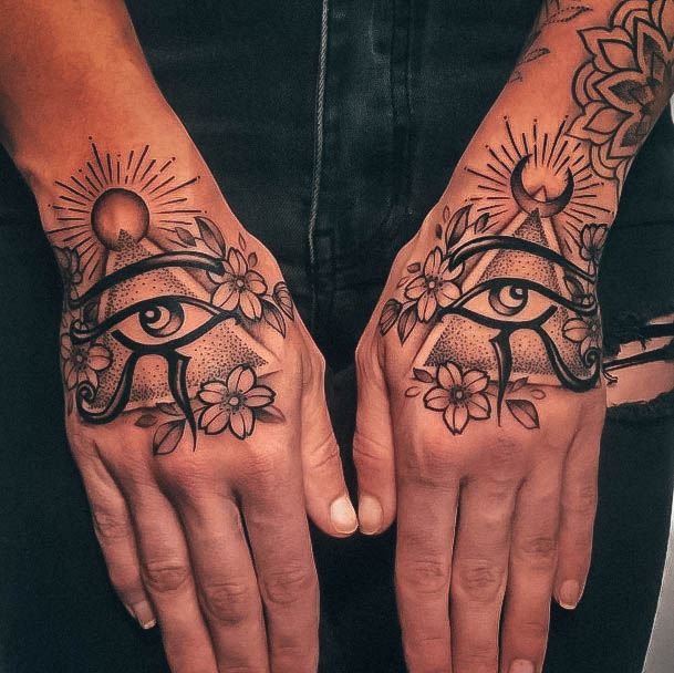 Girls Glamorous Eye Of Horus Tattoo Inspiration