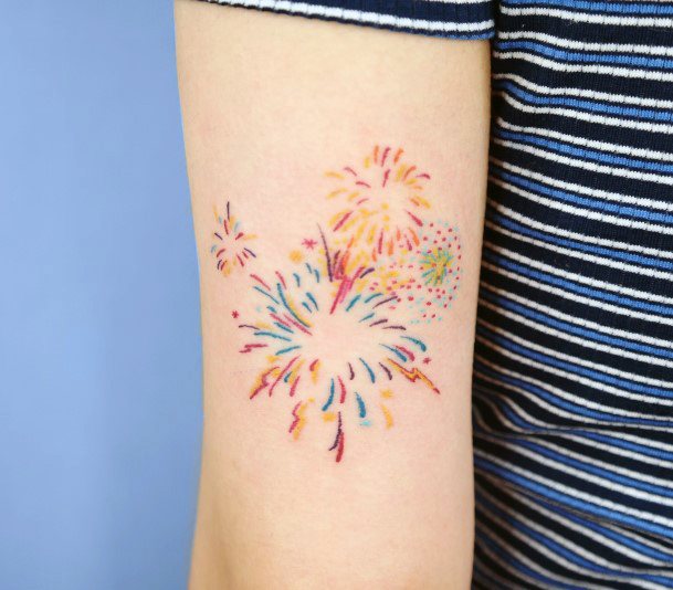 Girls Glamorous Fireworks Tattoo Inspiration