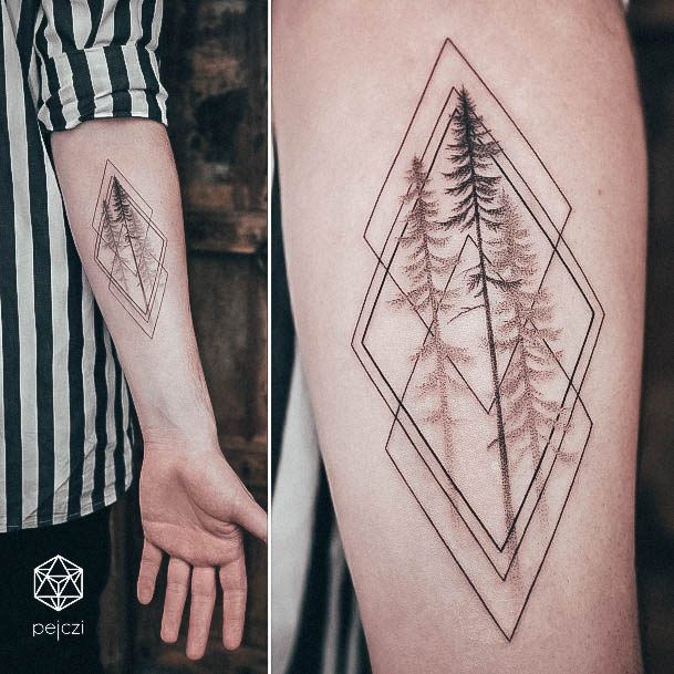 Girls Glamorous Forest Tattoo Inspiration