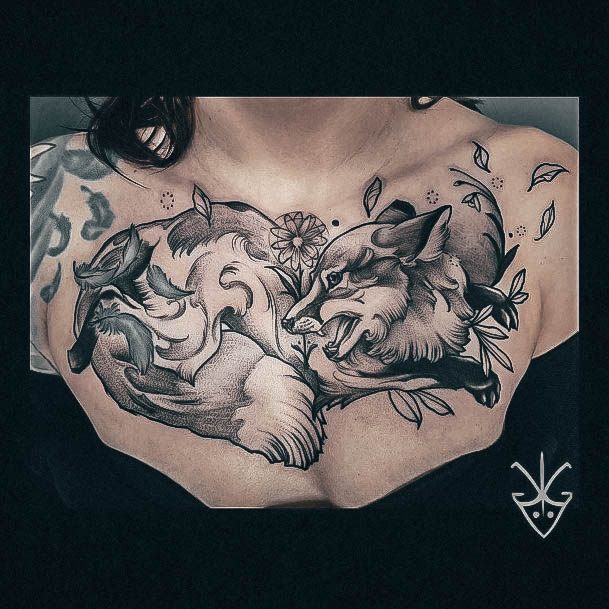 Girls Glamorous Fox Tattoo Inspiration