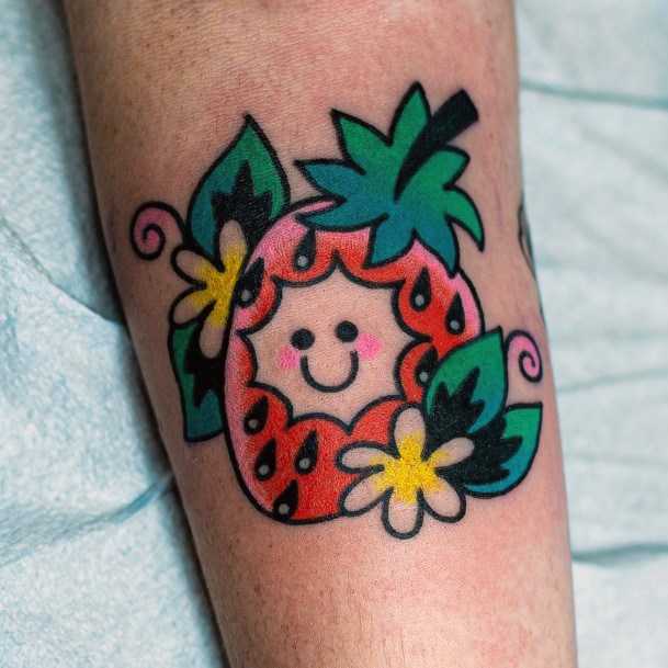 Girls Glamorous Fruit Tattoo Inspiration