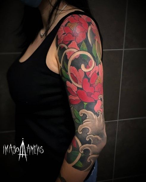 Girls Glamorous Full Sleeve Tattoo Inspiration