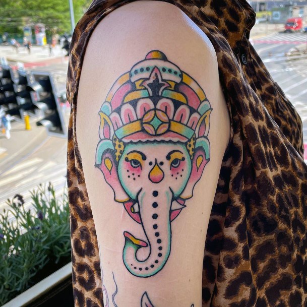 Girls Glamorous Ganesha Tattoo Inspiration