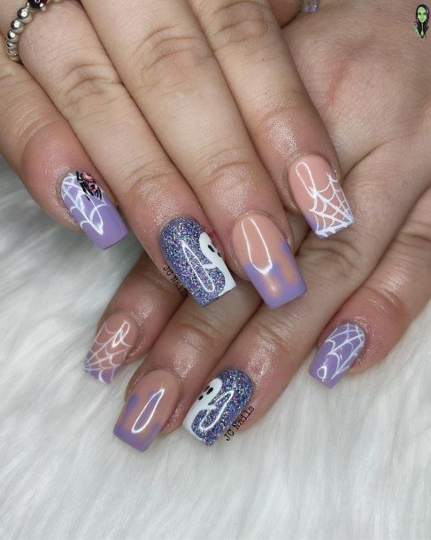 Girls Glamorous Ghost Nail Inspiration