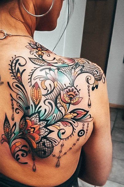 Girls Glamorous Girly Tattoo Inspiration Shoulder