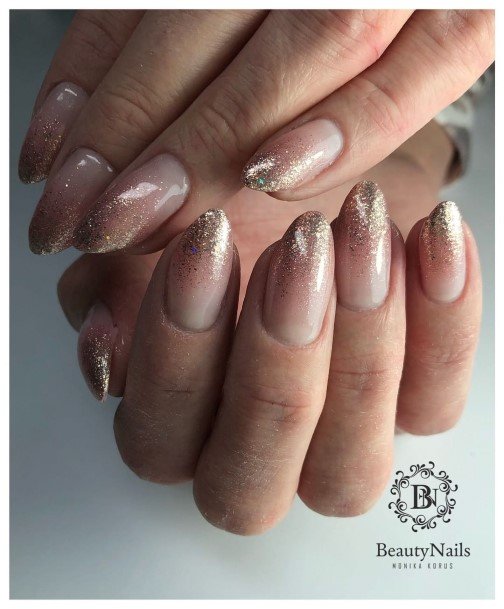 Girls Glamorous Gold Ombre Nail Inspiration