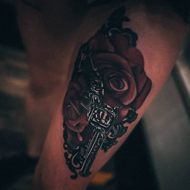 Girls Glamorous Gun Tattoo Inspiration