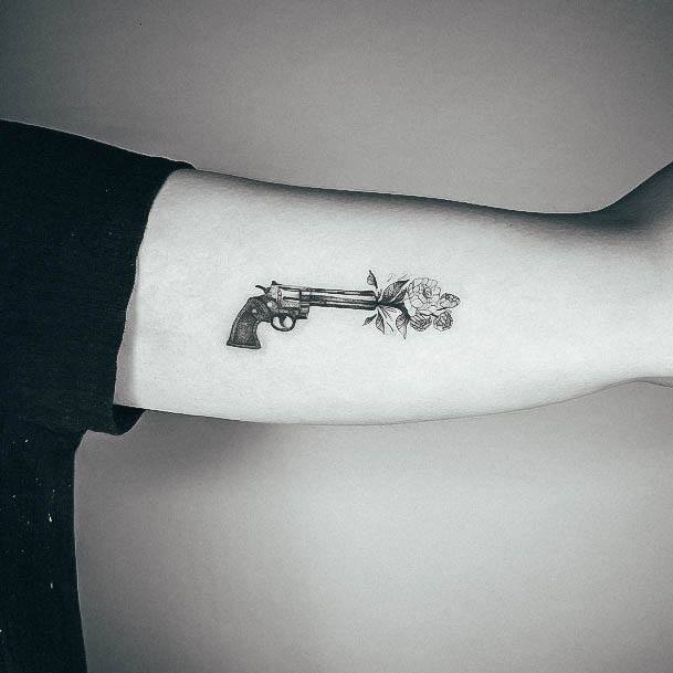 Girls Glamorous Gun Tattoo Inspiration