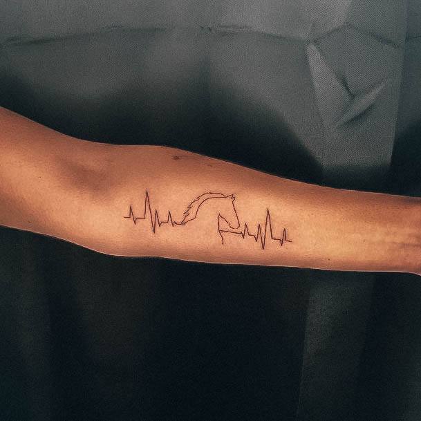 Girls Glamorous Heartbeat Tattoo Inspiration Arm