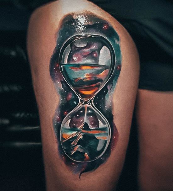 Girls Glamorous Hourglass Tattoo Inspiration