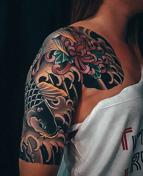 Girls Glamorous Japanese Tattoo Inspiration