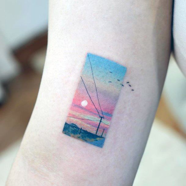 Girls Glamorous Landscape Tattoo Inspiration