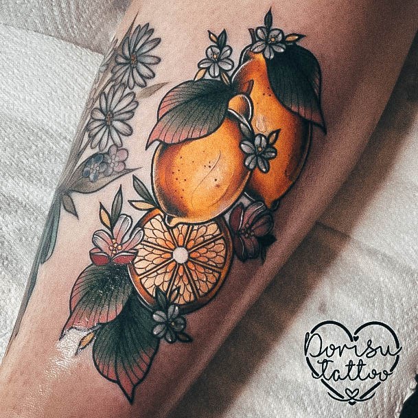 Girls Glamorous Lemon Tattoo Inspiration