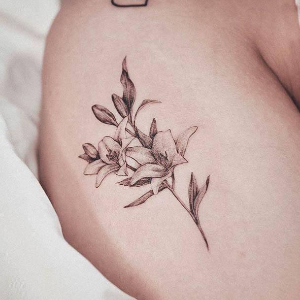 Girls Glamorous Lily Tattoo Inspiration