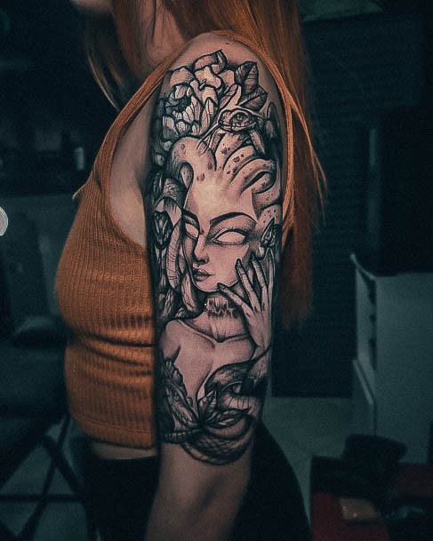 Girls Glamorous Medusa Tattoo Inspiration