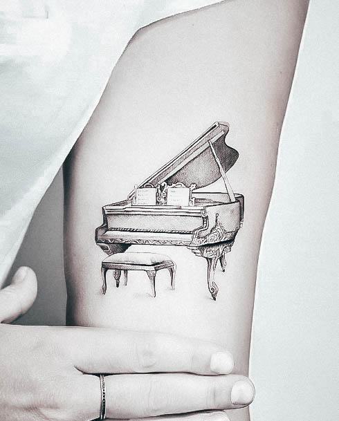 Girls Glamorous Music Tattoo Inspiration