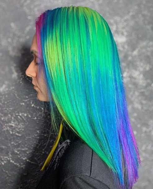 Girls Glamorous Neon Hairstyles Inspiration