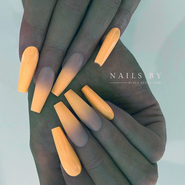 Girls Glamorous Orange Nail Inspiration