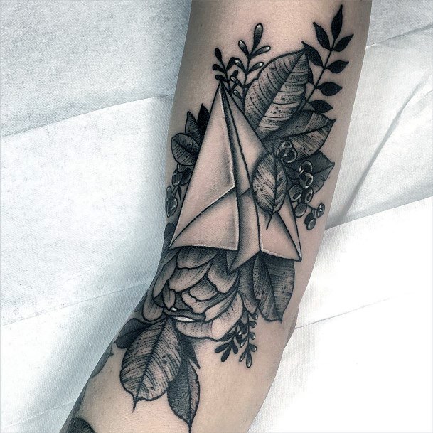 Girls Glamorous Paper Airplane Tattoo Inspiration