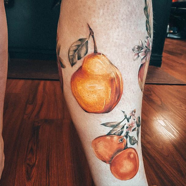 Girls Glamorous Pear Tattoo Inspiration