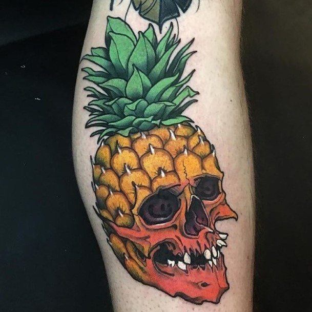 Girls Glamorous Pineapple Tattoo Inspiration