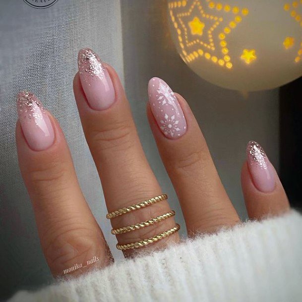 Girls Glamorous Pink Dress Nail Inspiration