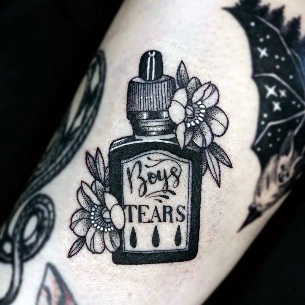 Girls Glamorous Poison Bottle Tattoo Inspiration