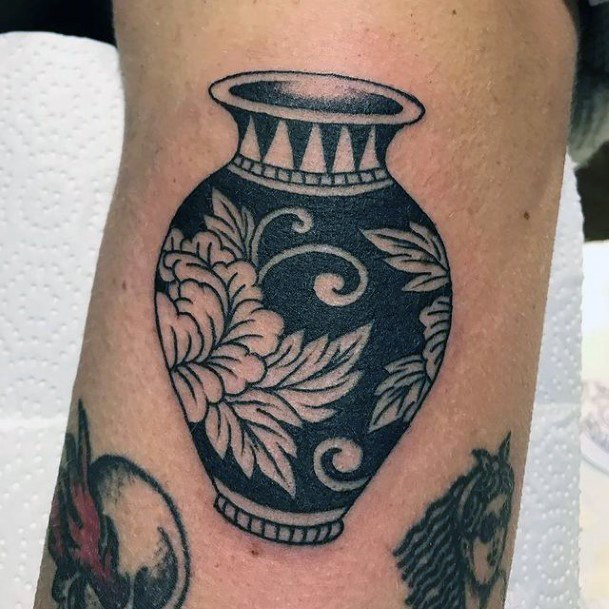 Girls Glamorous Pottery Tattoo Inspiration