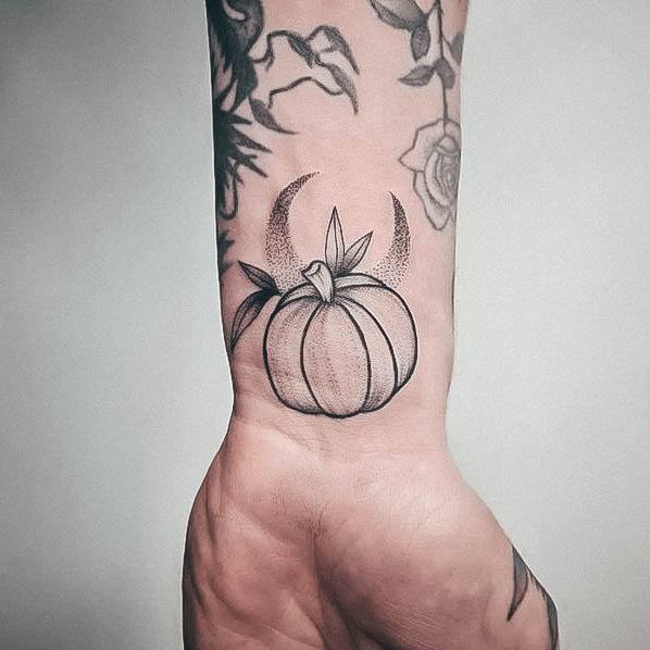 Girls Glamorous Pumpkin Tattoo Inspiration