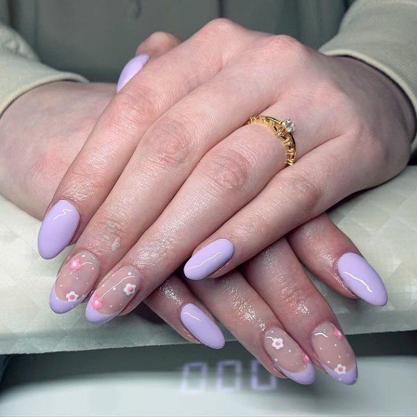 Girls Glamorous Purple Dress Nail Inspiration