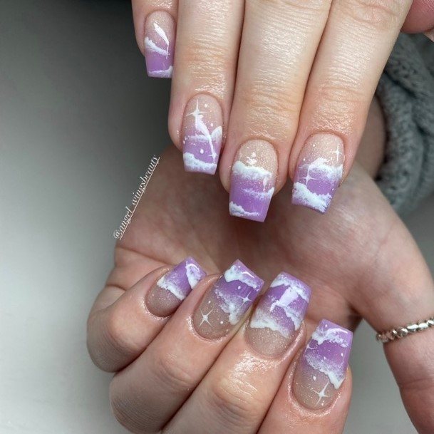 Girls Glamorous Purple Ombre Nail Inspiration