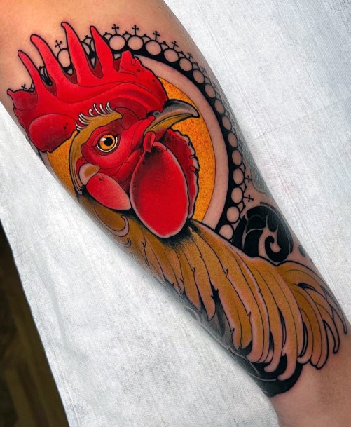 Girls Glamorous Rooster Tattoo Inspiration