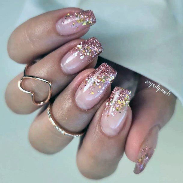 Girls Glamorous Rose Gold Nail Inspiration