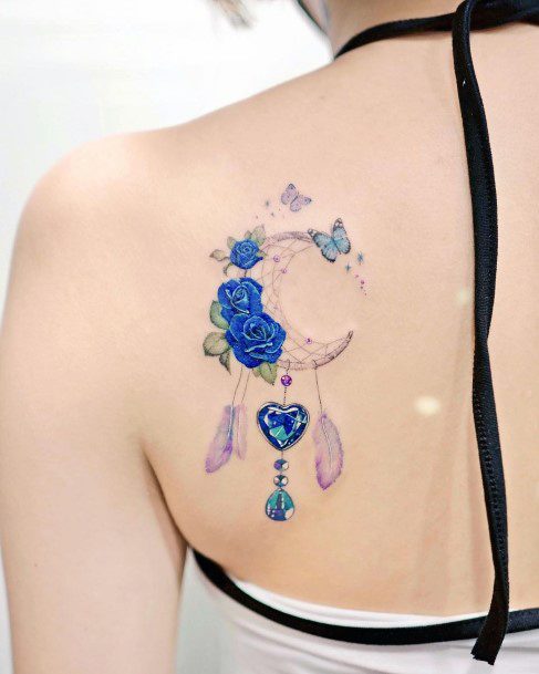 Girls Glamorous Sapphire Tattoo Inspiration