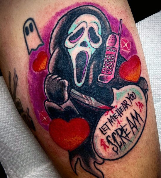 Girls Glamorous Scream Tattoo Inspiration