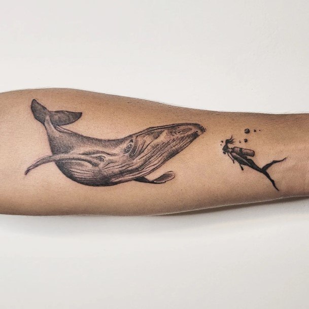 Girls Glamorous Scuba Diving Tattoo Inspiration