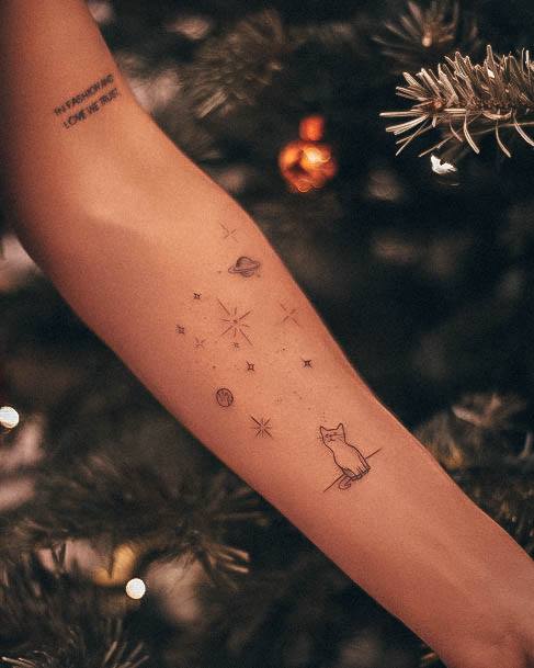 Girls Glamorous Small Arm Tattoo Inspiration