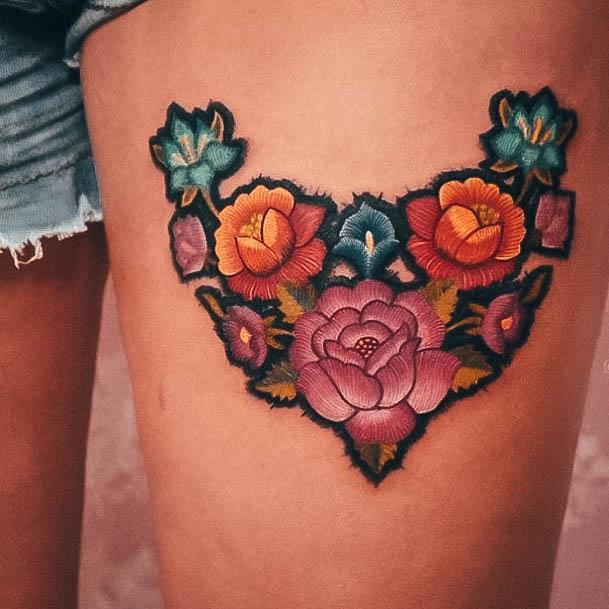 Girls Glamorous Small Flower Tattoo Inspiration