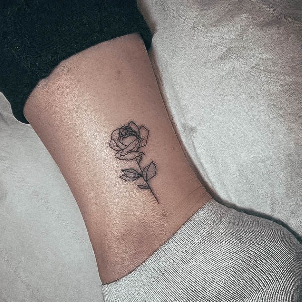 Girls Glamorous Small Rose Tattoo Inspiration