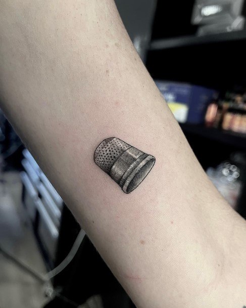 Girls Glamorous Thimble Tattoo Inspiration