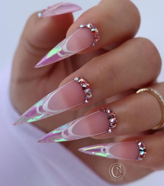 Girls Glamorous Translucent Nail Inspiration