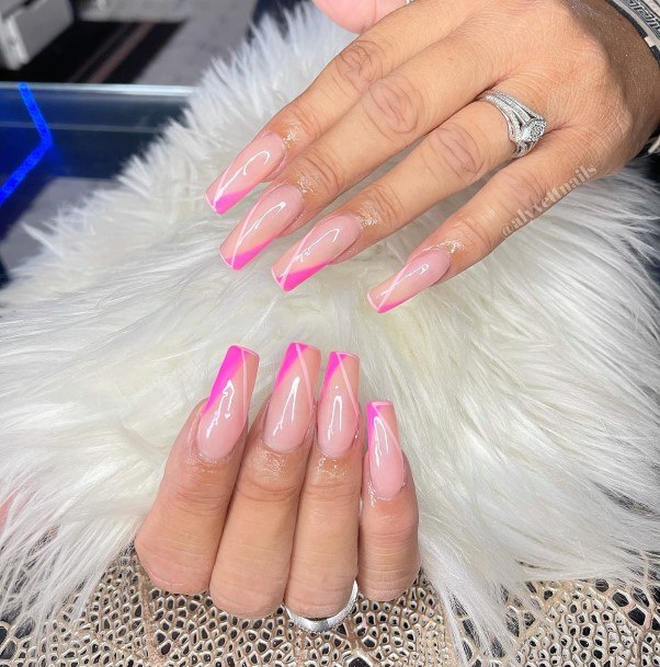 Girls Glamorous Translucent Pink Nail Inspiration