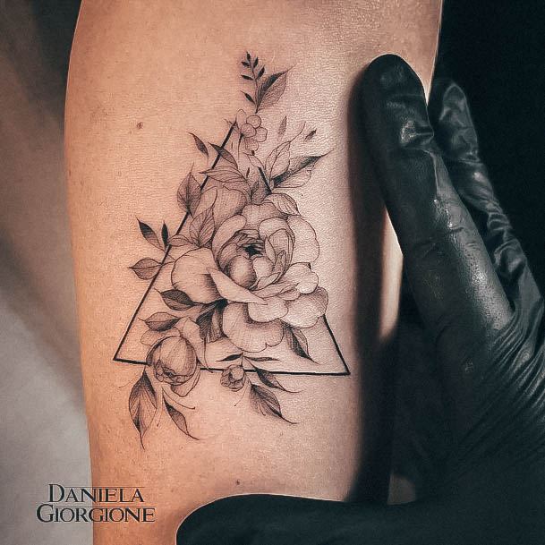 Girls Glamorous Triangle Tattoo Inspiration