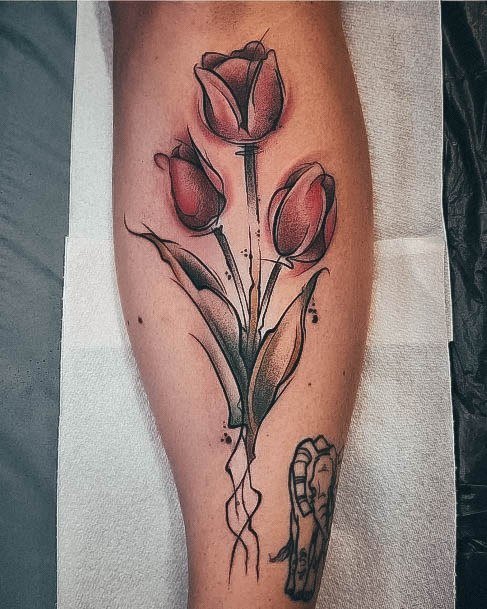 Girls Glamorous Tulip Tattoo Inspiration