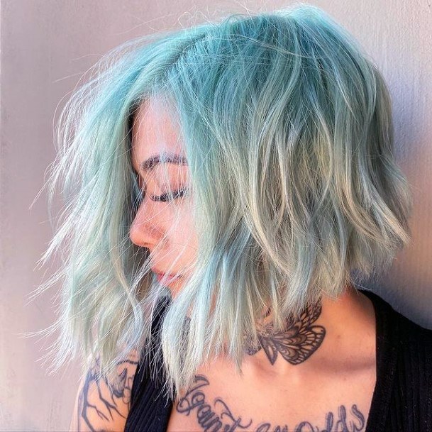 Girls Glamorous Turquoise Ombre Hairstyles Inspiration