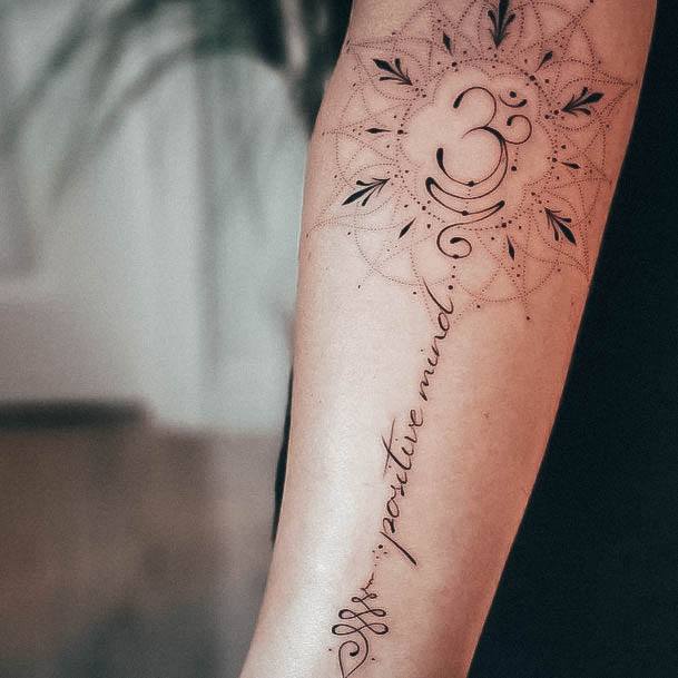 Girls Glamorous Unalome Tattoo Inspiration