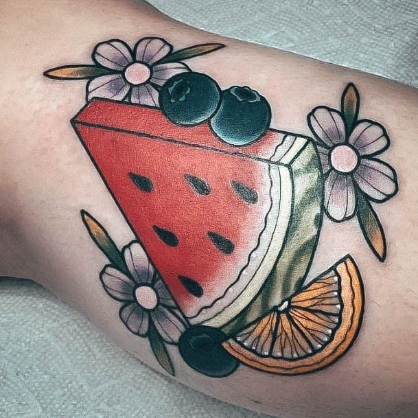 Girls Glamorous Watermelon Tattoo Inspiration