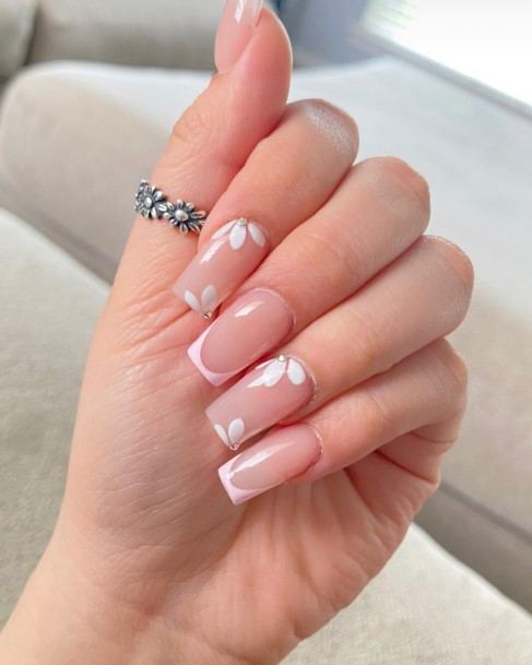 Girls Glamorous White French Nail Inspiration