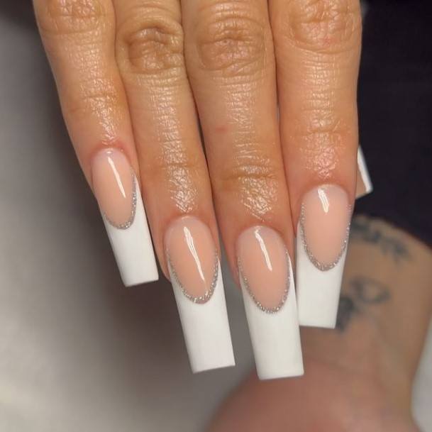 Girls Glamorous White French Tip Nail Inspiration